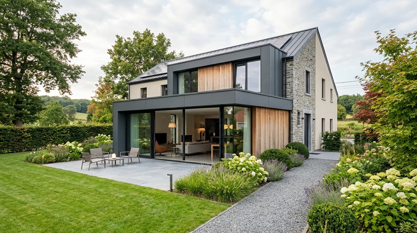 Maison belge contemporaine rénovée : Certificat PEB en Wallonie