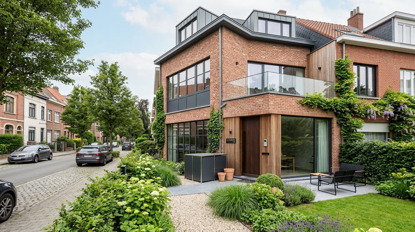 Maison belge contemporaine rénovée : Transformer un rez-de-chaussée commercial en logement à Bruxelles