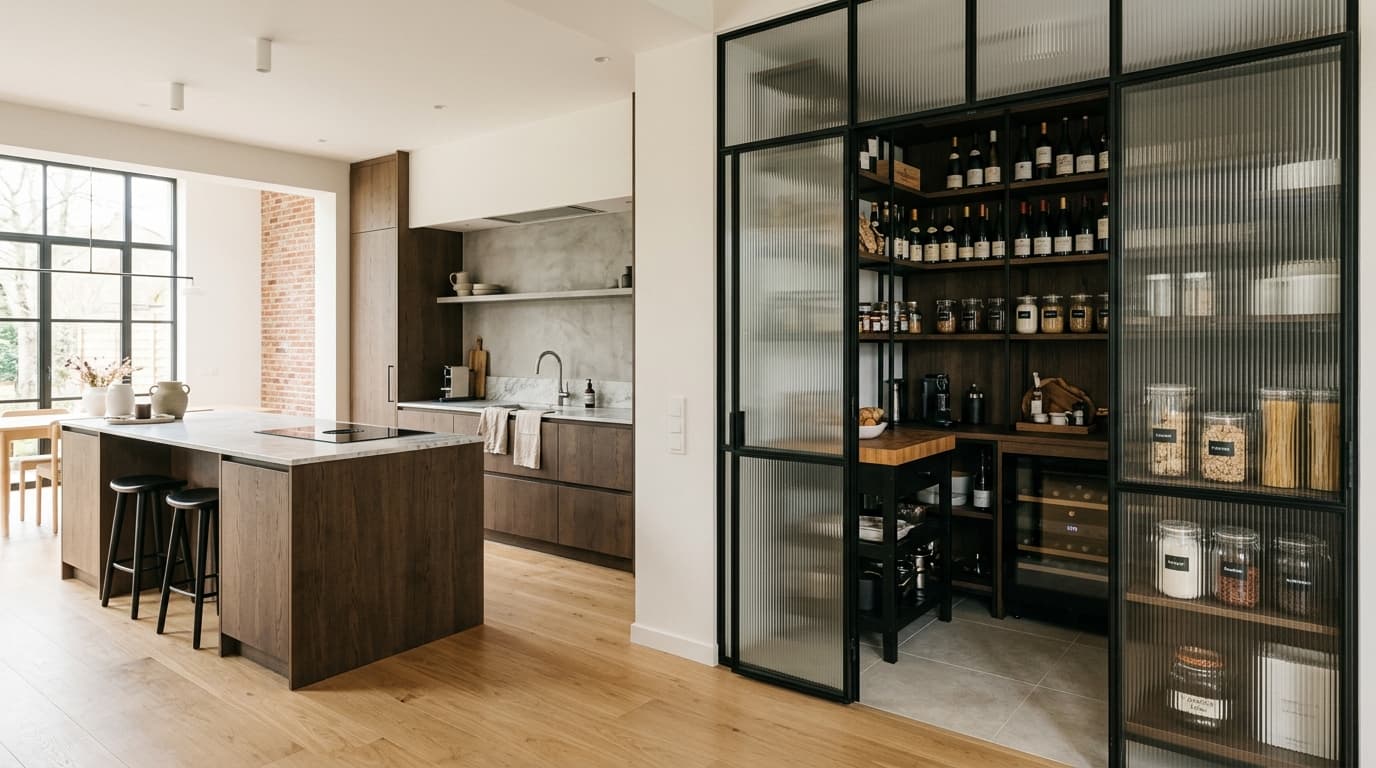 Intérieur contemporain rénové : Créer un cellier attenant à la cuisine