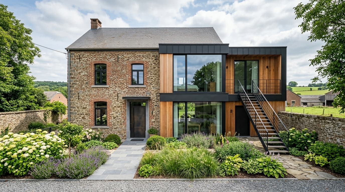 Maison belge contemporaine rénovée : Créer un logement kangourou en Wallonie