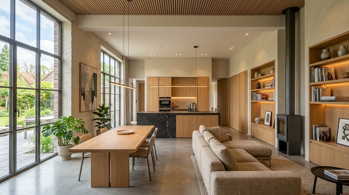 Intérieur contemporain rénové : Éclairage LED basse consommation