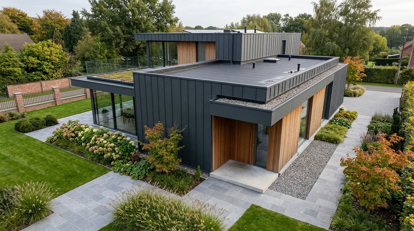 Maison belge contemporaine rénovée : Étanchéité des toitures plates