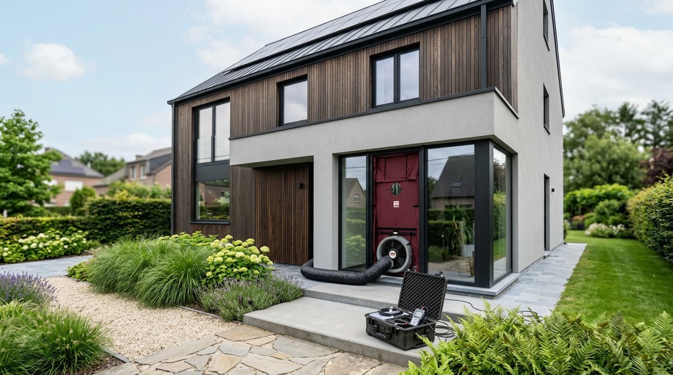 Maison belge contemporaine rénovée : Le test Blowerdoor