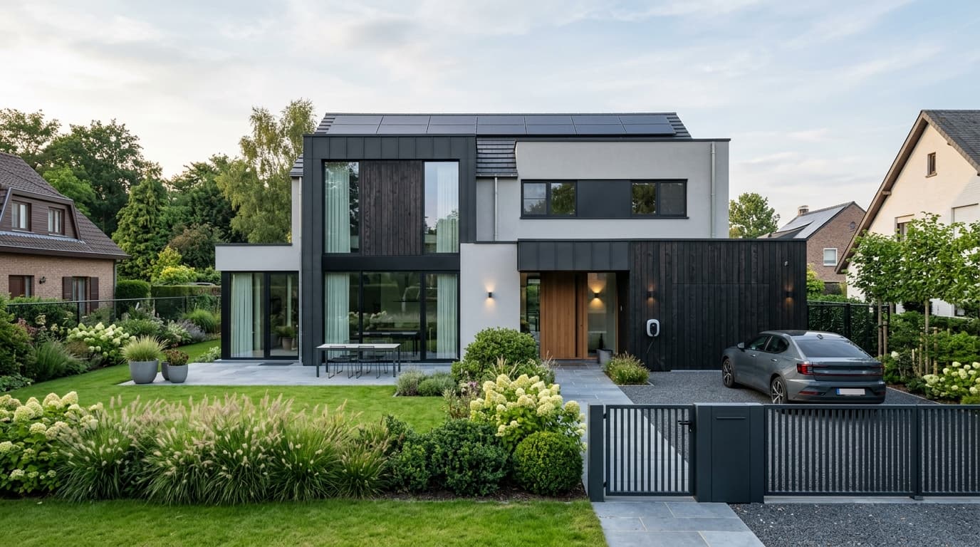 Maison belge contemporaine rénovée : PEB et précompte immobilier
