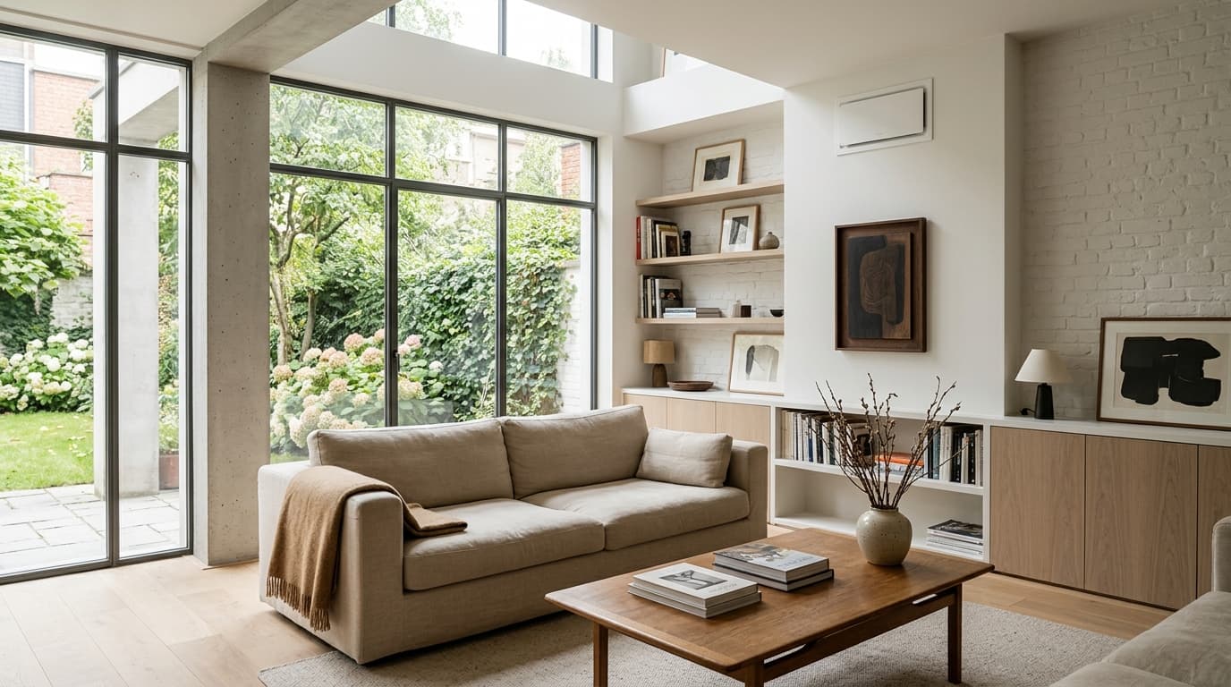 Intérieur contemporain rénové : VMC double flux décentralisée