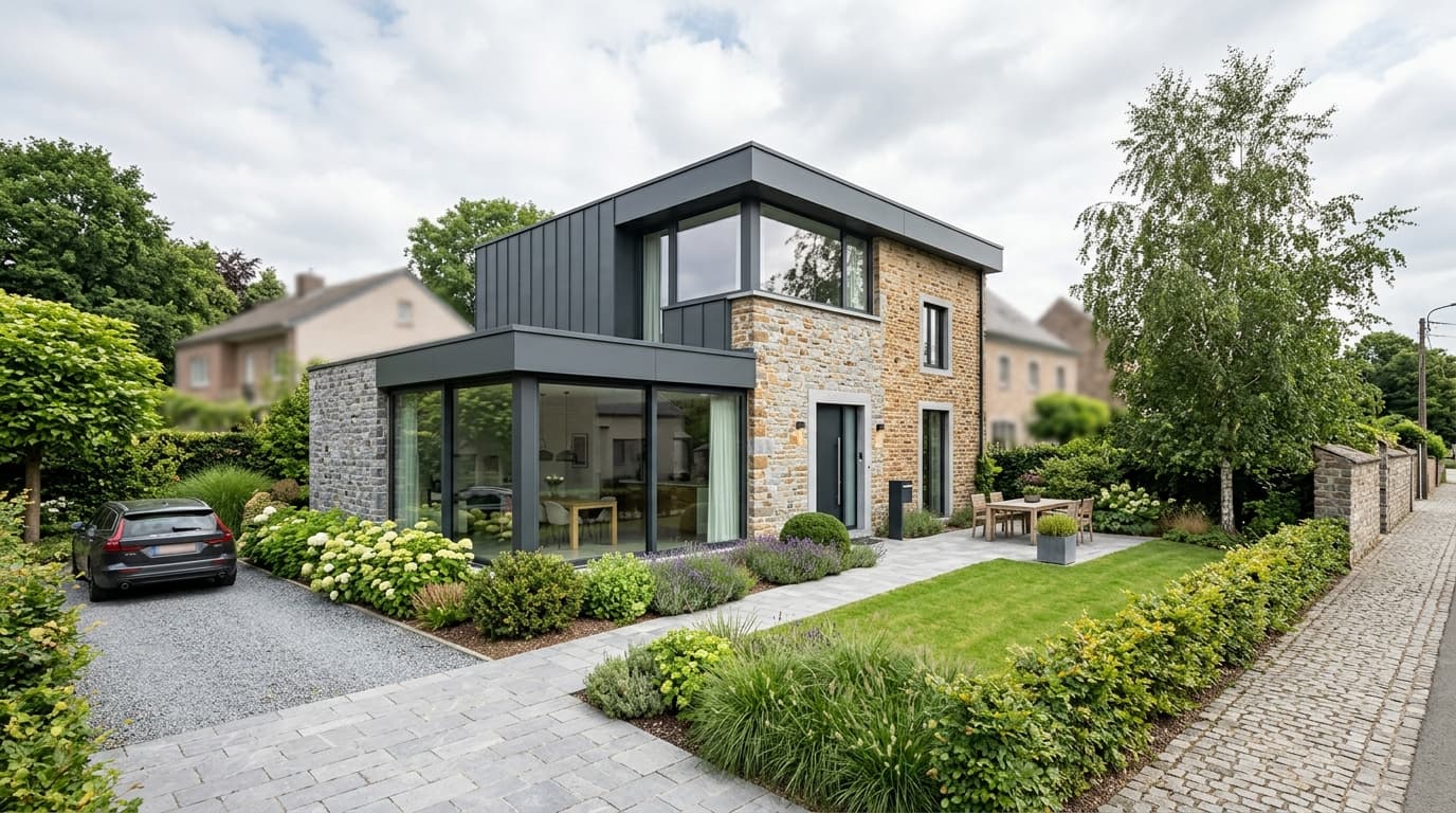 Maison belge contemporaine rénovée : SWCS ou Fonds du Logement