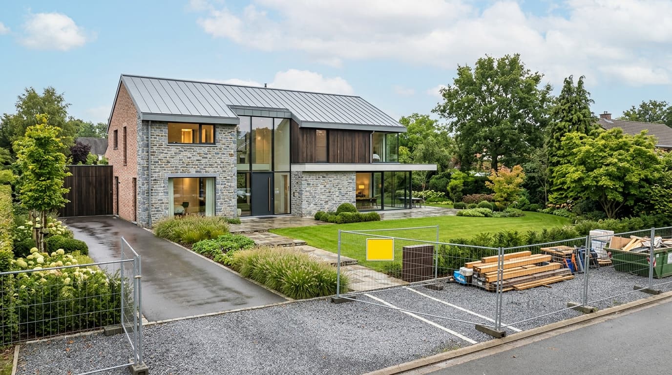 Maison belge contemporaine rénovée : Coordinateur sécurité-santé sur chantier
