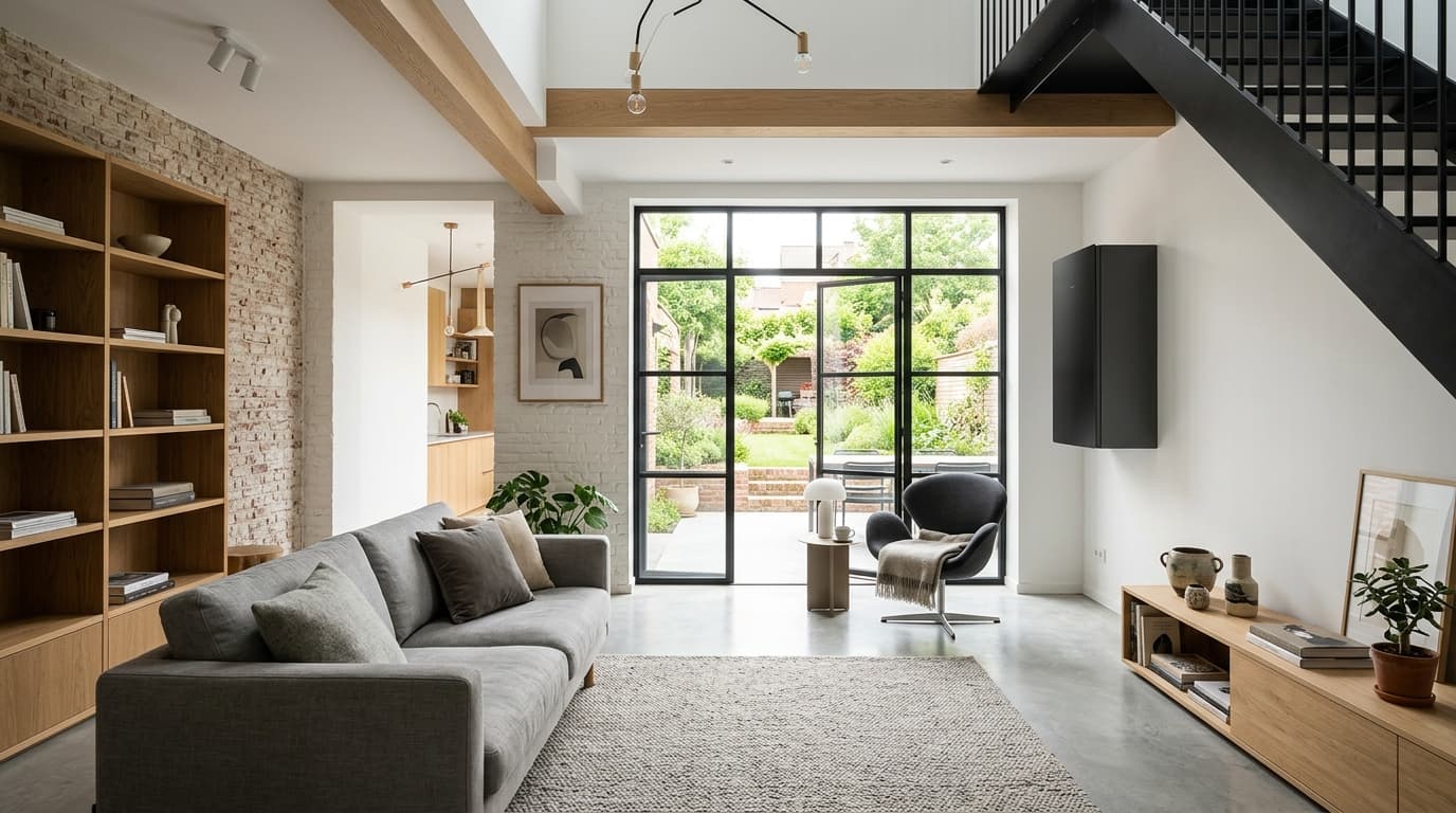 Intérieur contemporain rénové : Micro-pompes à chaleur