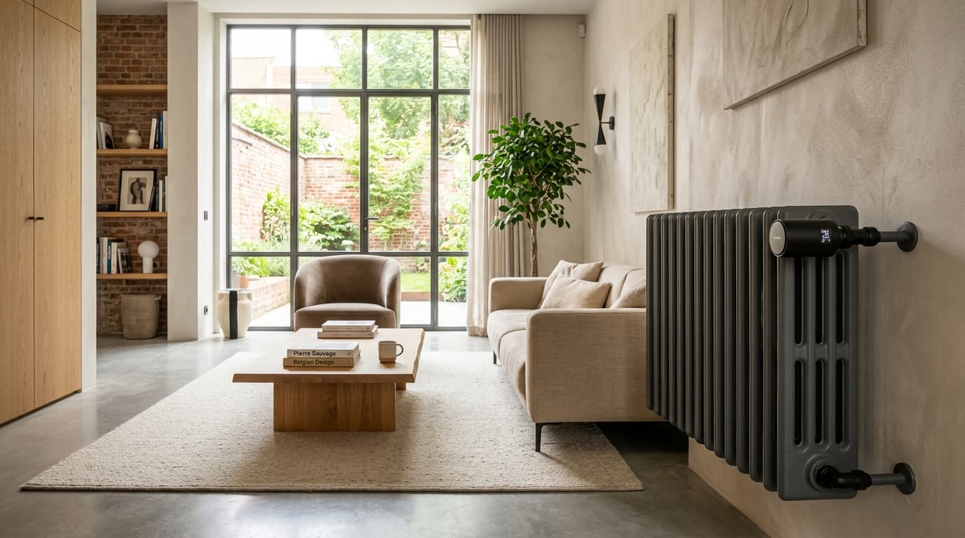 Intérieur contemporain rénové : Vannes thermostatiques connectées