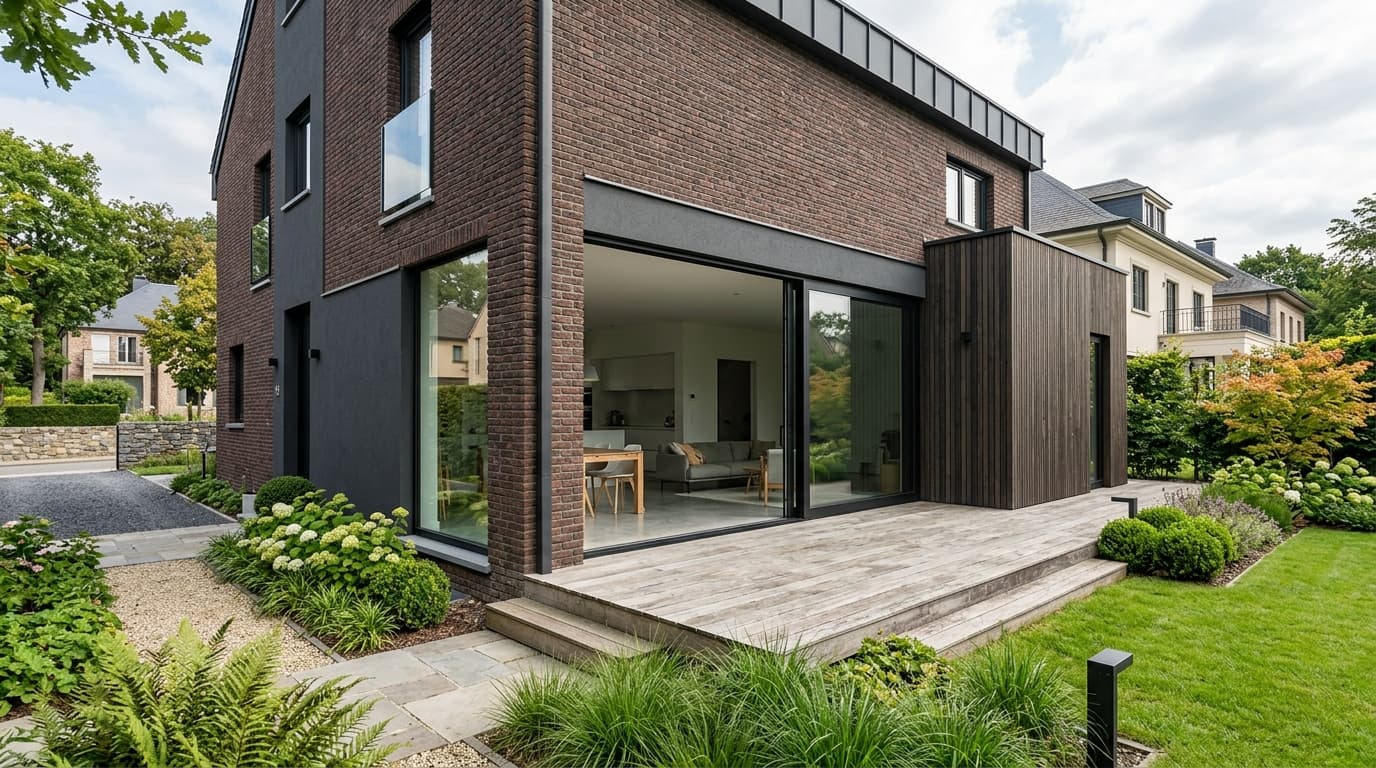 Maison belge contemporaine rénovée : Ouvrir une baie en façade