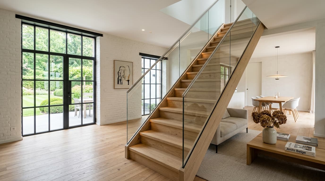 Intérieur contemporain rénové : Rénover un escalier en chêne ancien