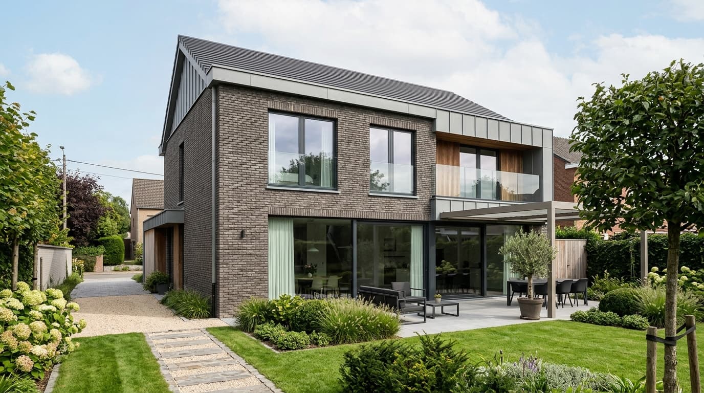 Maison belge contemporaine rénovée : Rénover une façade en briques de parement
