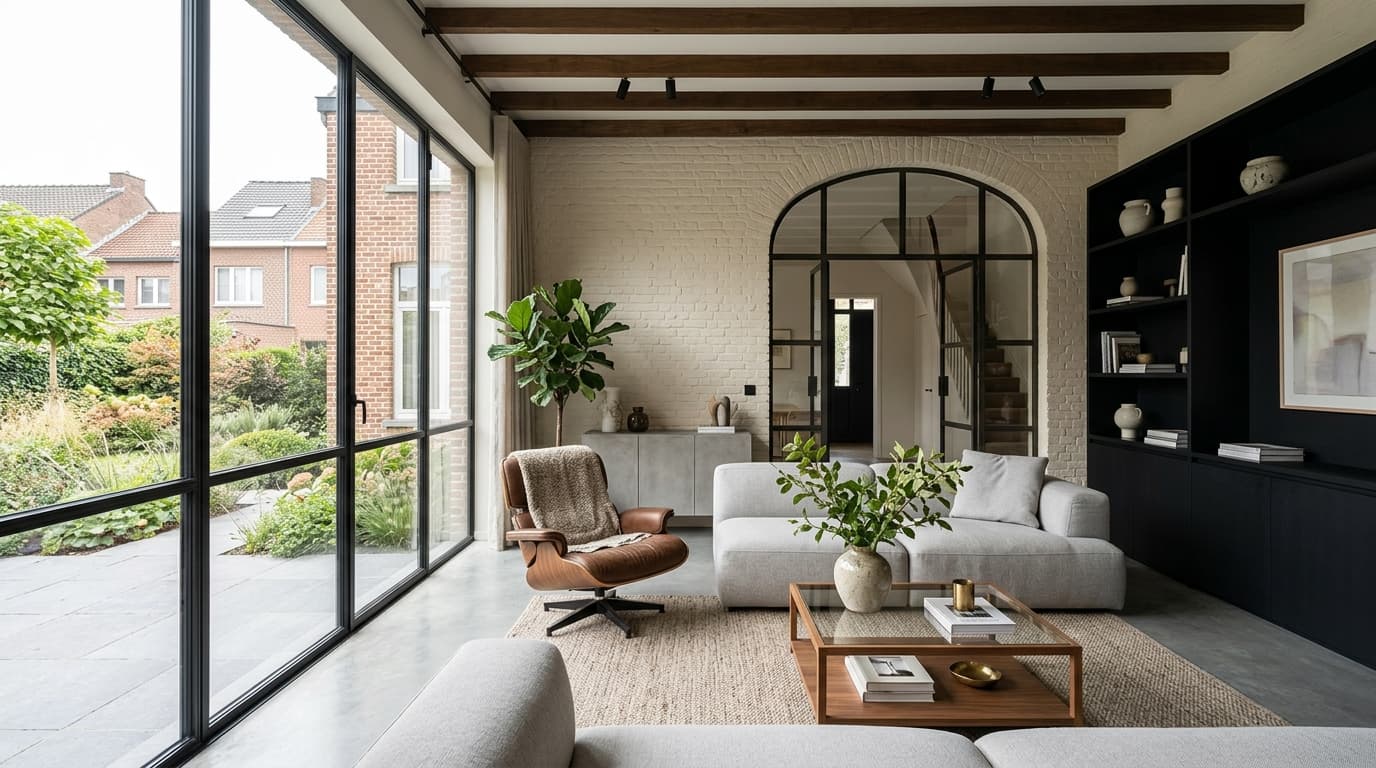 Intérieur contemporain rénové : Transformer un garage attenant en pièce à vivre