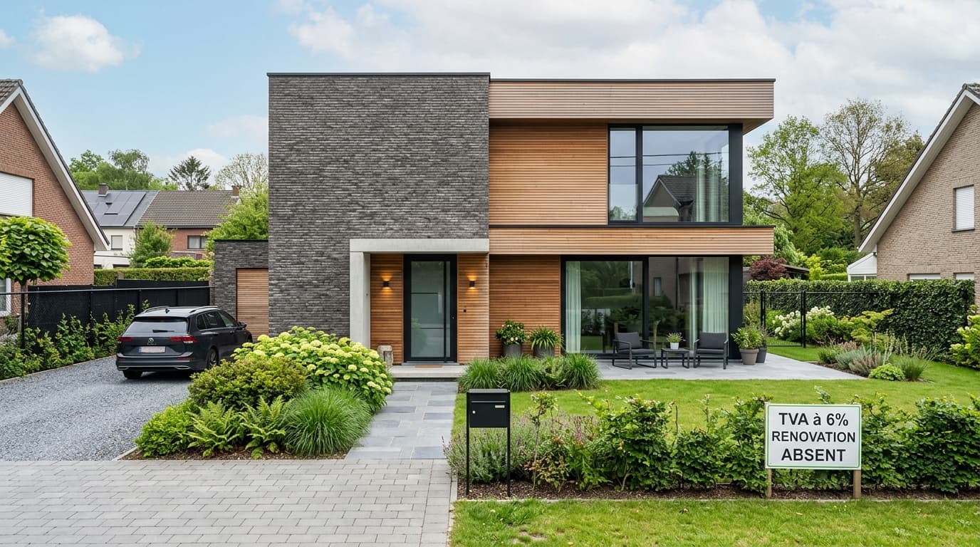 Maison belge contemporaine rénovée : TVA à 6 % sur la rénovation