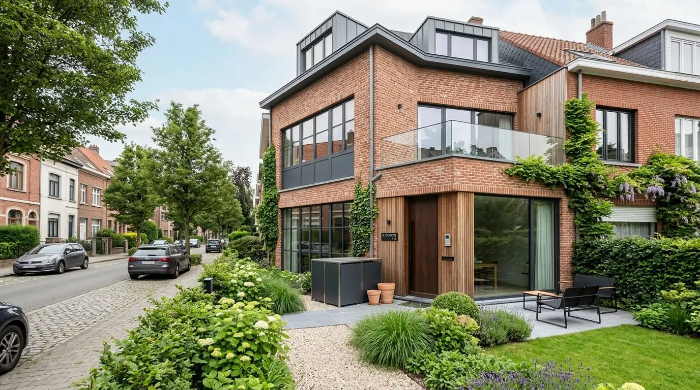 Maison belge contemporaine rénovée : Transformer un rez-de-chaussée commercial en logement à Bruxelles