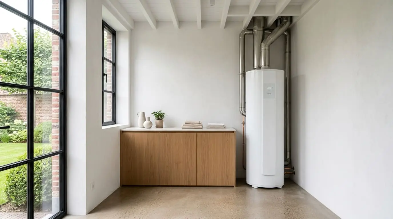 Intérieur contemporain rénové, illustration de l'article sur le chauffe-eau thermodynamique