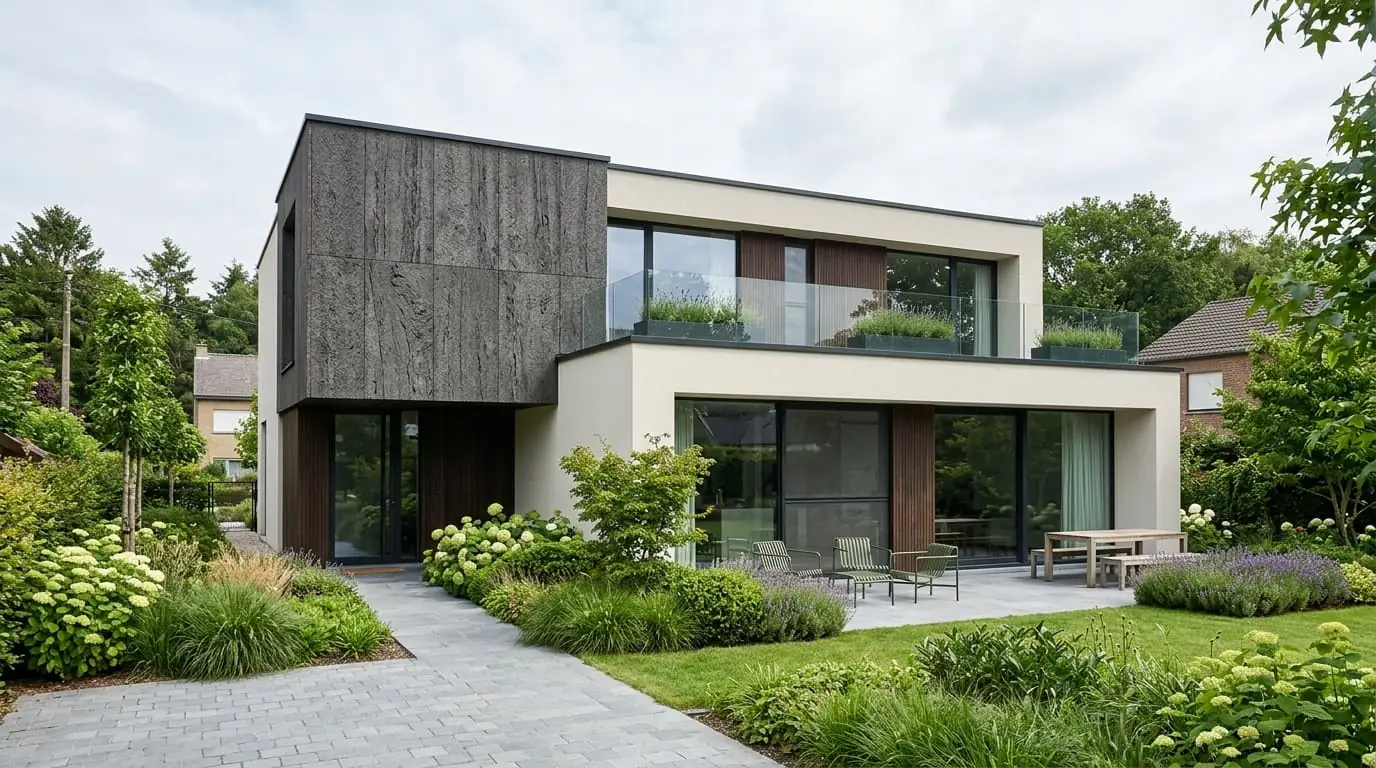 Maison belge contemporaine rénovée, illustration de l'article sur le liège expansé