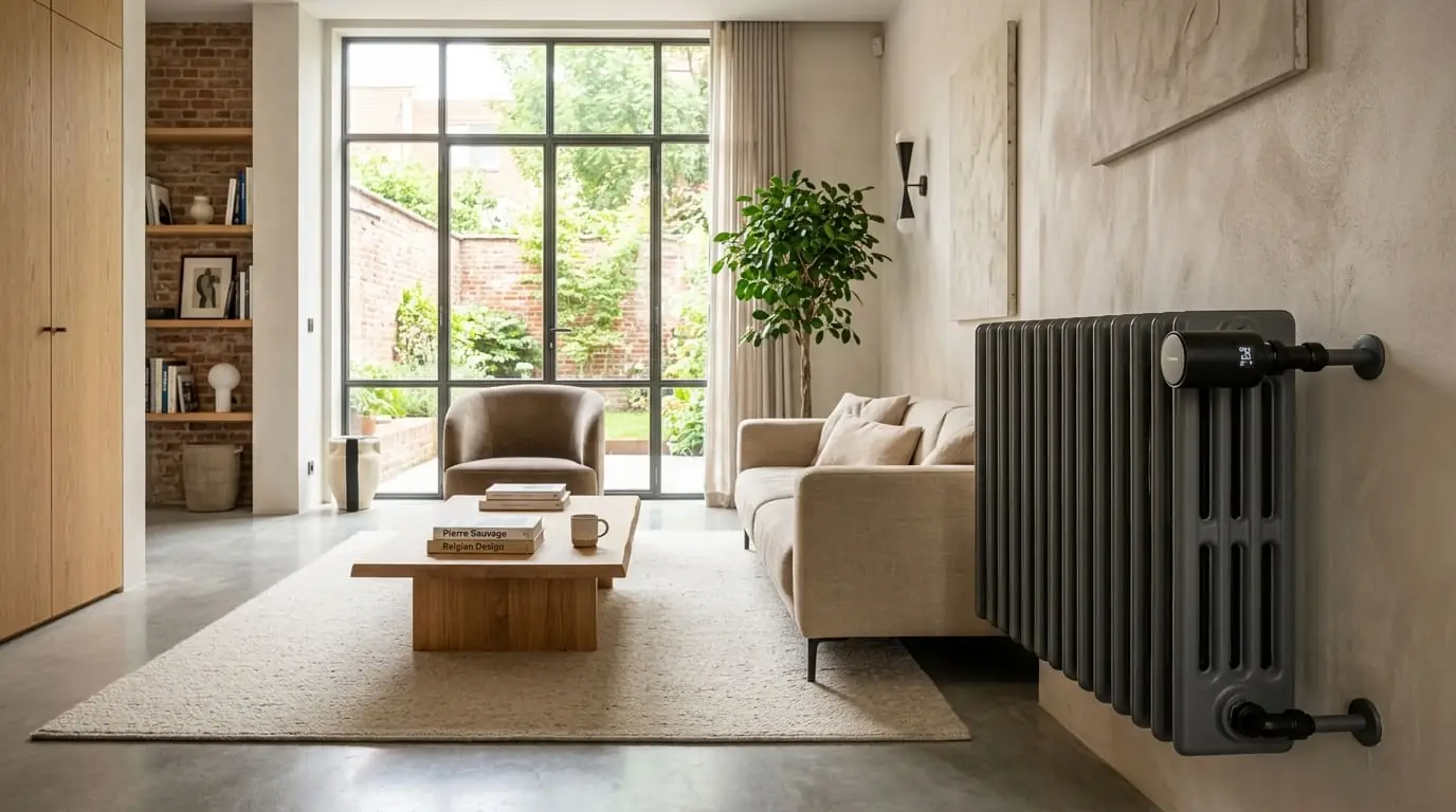 Intérieur contemporain rénové : Vannes thermostatiques connectées