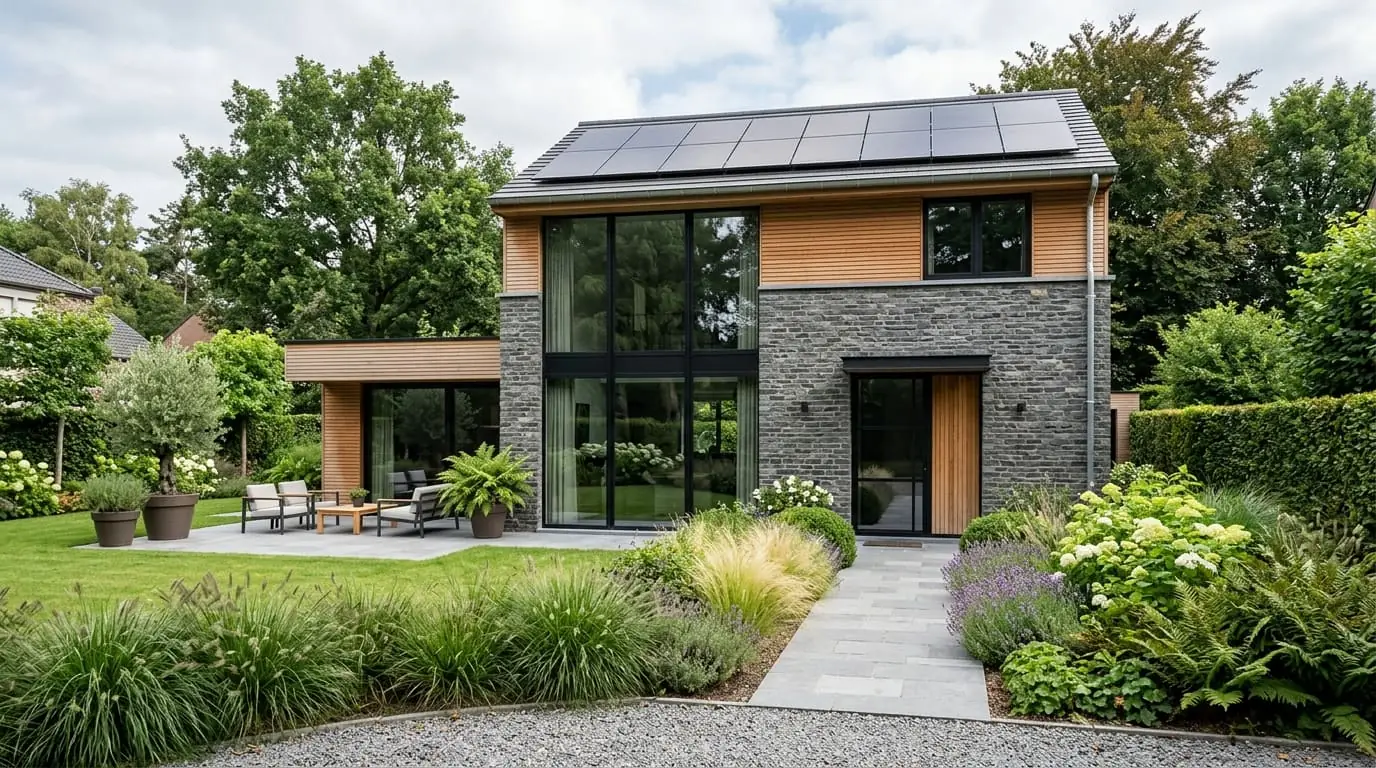 Maison belge contemporaine rénovée : prêts bancaires « énergie »